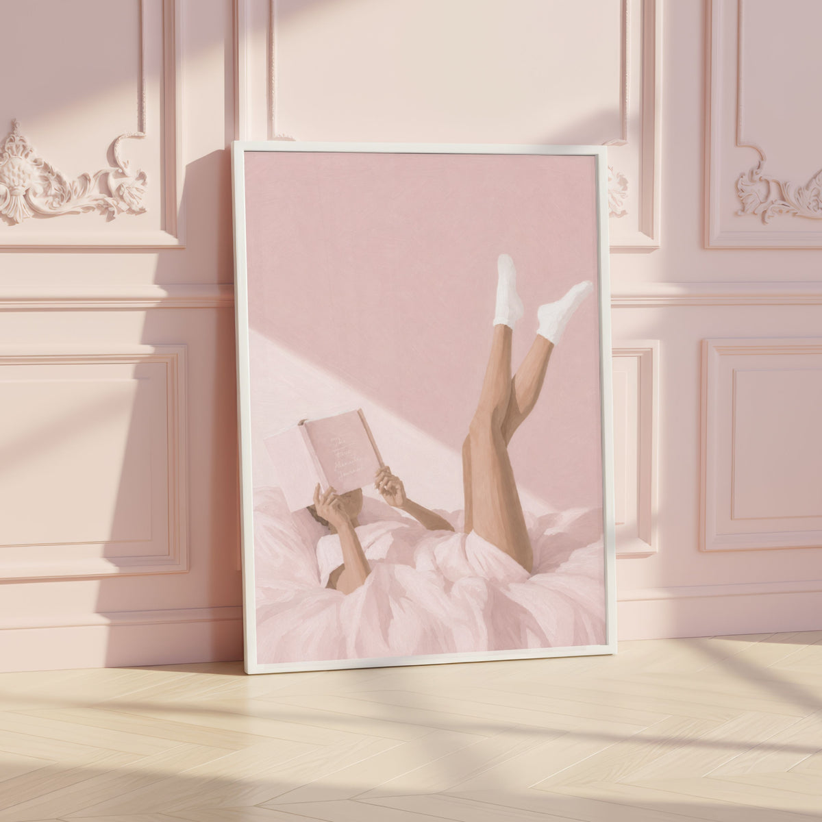 Woman Reading In Pink