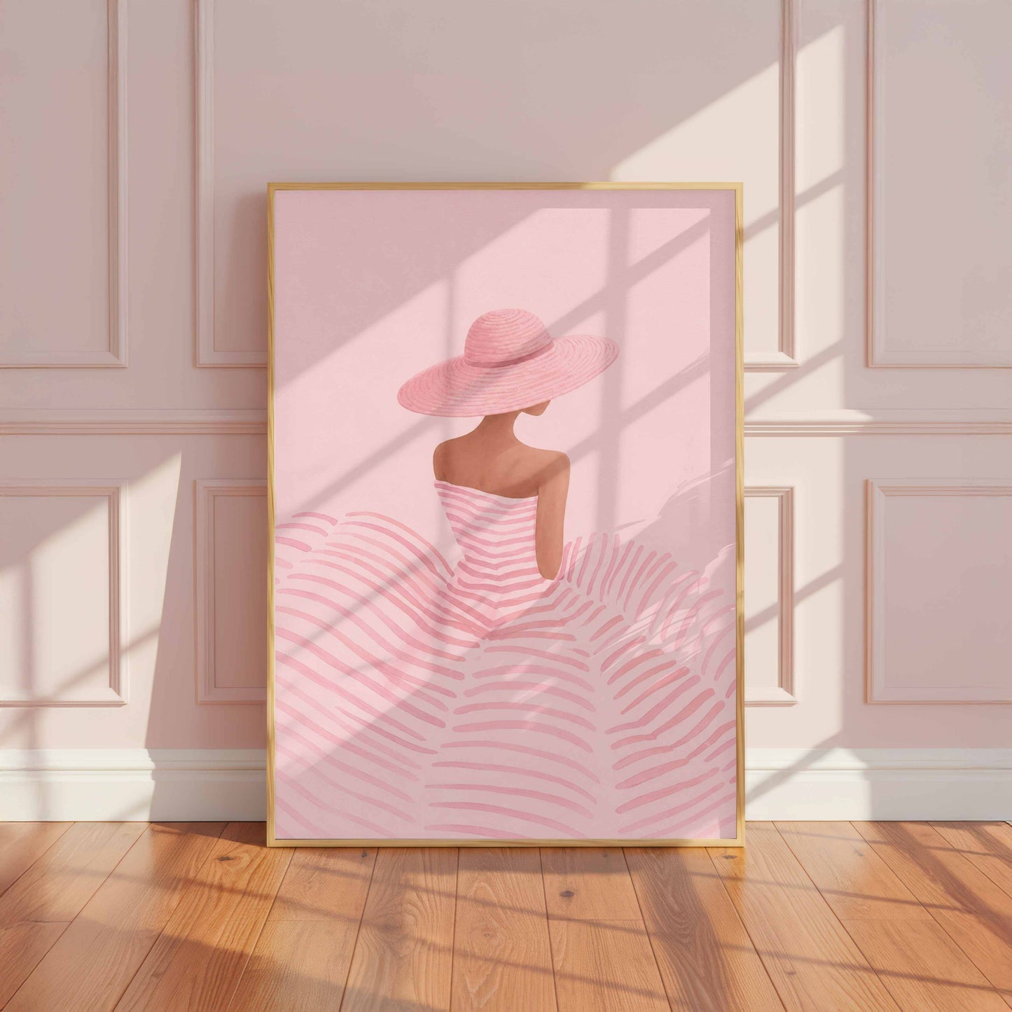 Minimalist Woman Sunhat Pink