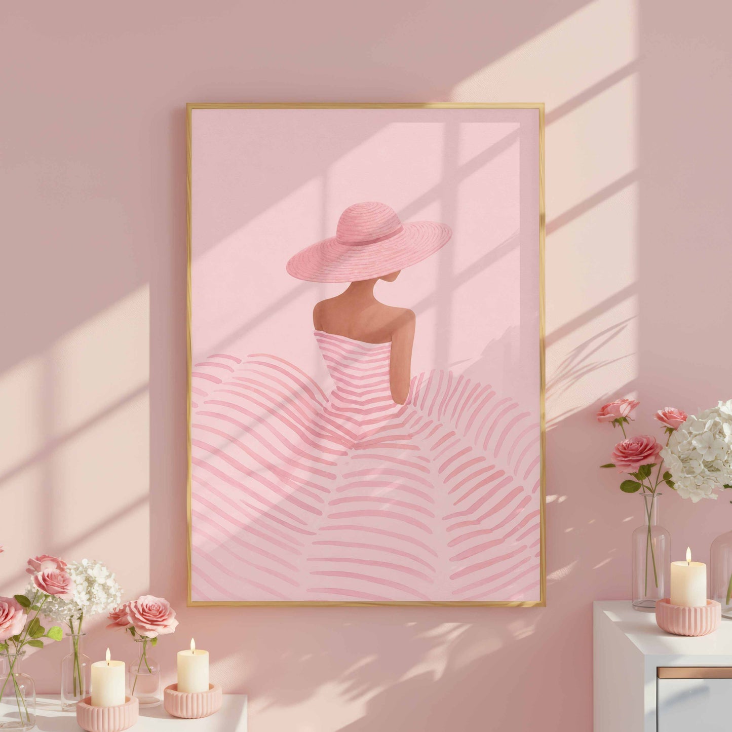 Minimalist Woman Sunhat Pink