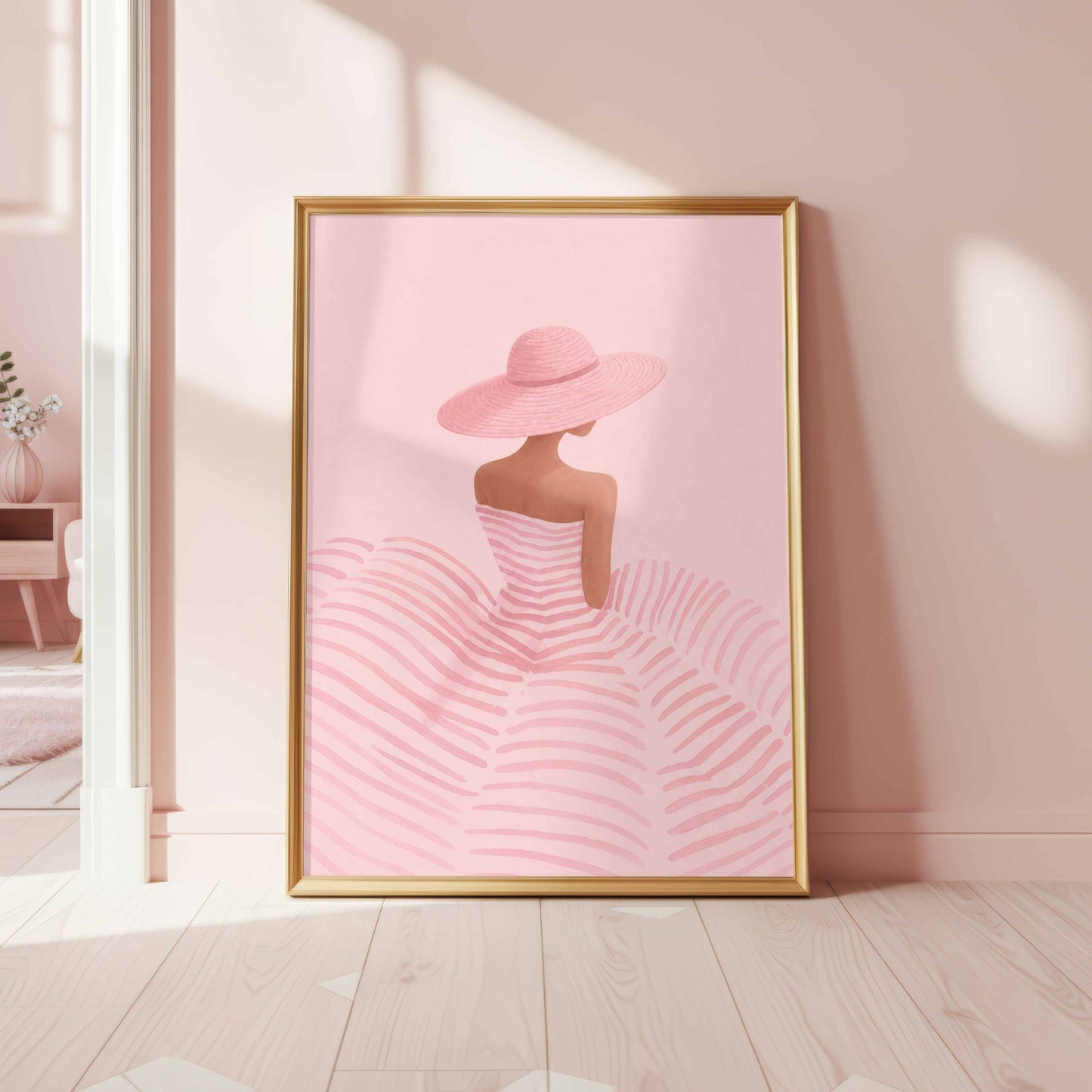 Minimalist Woman Sunhat Pink